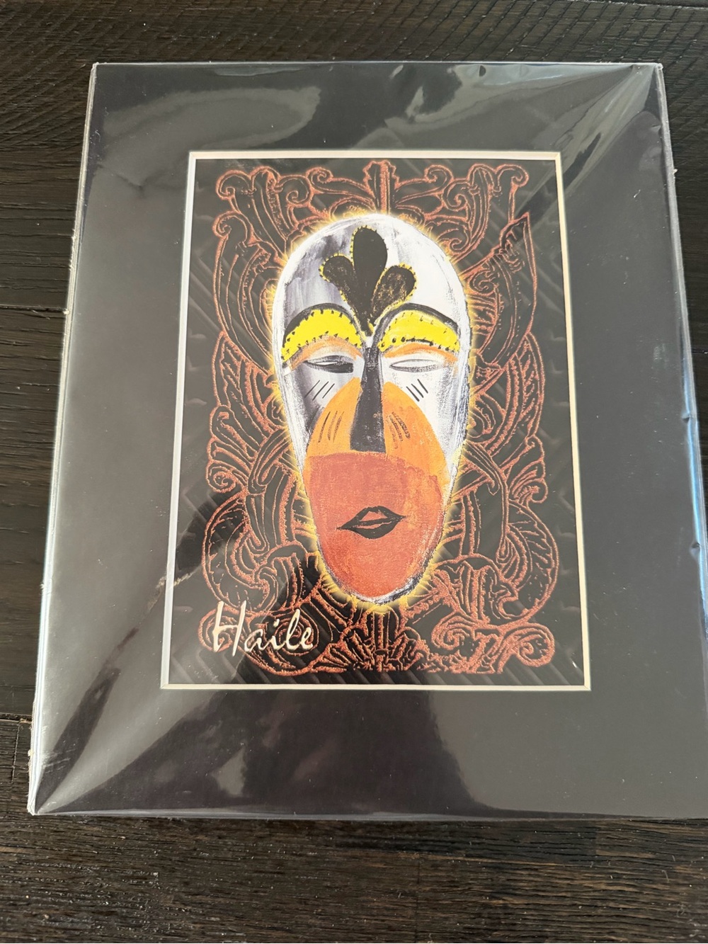 Orange & Yellow Mask Wall Art Print - Home Art
